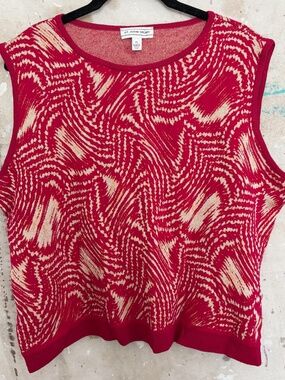 St John Sport Red and Cream Tank Top